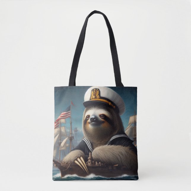 Sloth Sailor Tote Bag (Front)