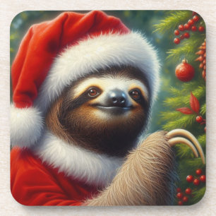 Sloth Santa Claus Coaster