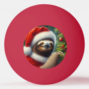 Sloth Santa Claus Ping Pong Ball