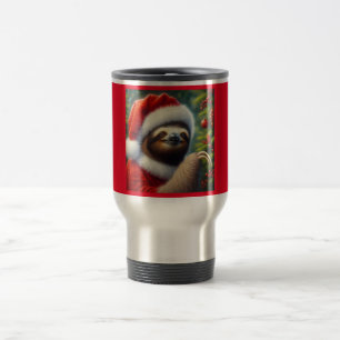 Sloth Santa Claus Travel Mug