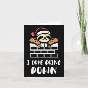 Sloth Santa Funny Christmas Sloth Lover Humour Xma Card