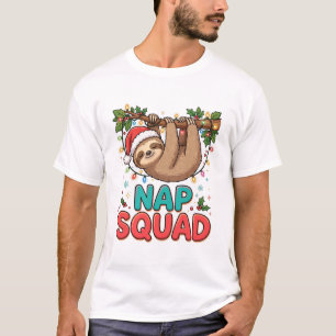 Sloth Santa Nap Squad Christmas T-Shirt