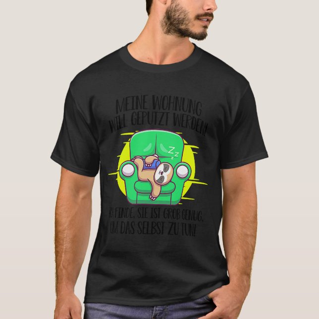 sloth saying cleaning window cleaner housework T-Shirt (Front)