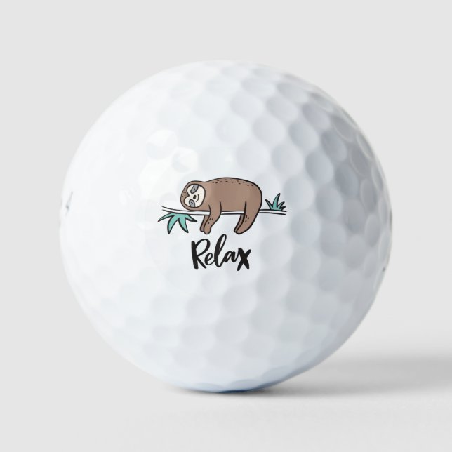 Sloth Says Relax Golf Balls (Front)