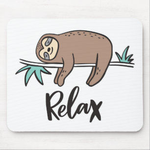 Sloth Says Relax Mouse Mat