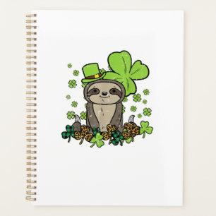Sloth Shamrock Plaid Leopard St Patricks Day Men W Planner
