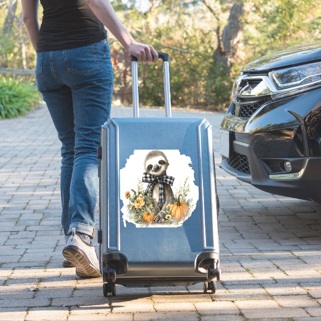 Sloth Shirt Animals Autumn Pumpkin (Suitcase Insitu)