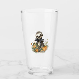 Sloth Shirt Animals Autumn Pumpkin Glass