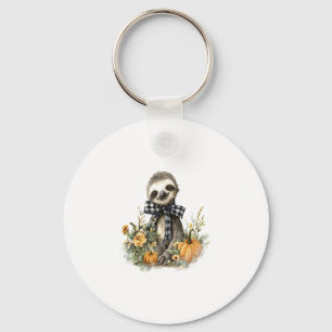 Sloth Shirt Animals Autumn Pumpkin Key Ring