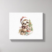 Sloth Shirt Christmas Santa Hat