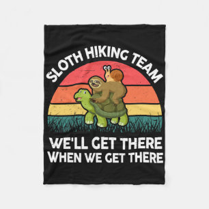 Sloth-shirt Funny Sloth Hiking Team Men Women Gift Fleece Blanket
