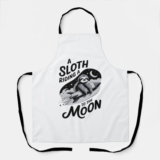 Sloth Shirt Safari Christmas Santa Apron (Front)