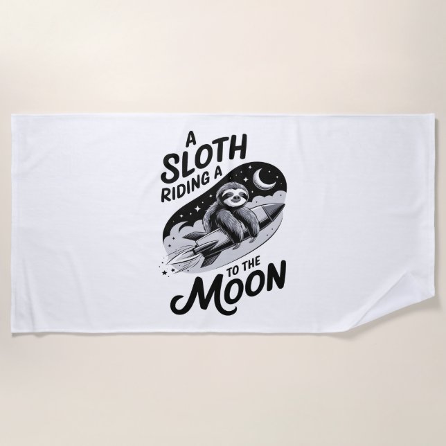 Sloth Shirt Safari Christmas Santa Beach Towel (Front)
