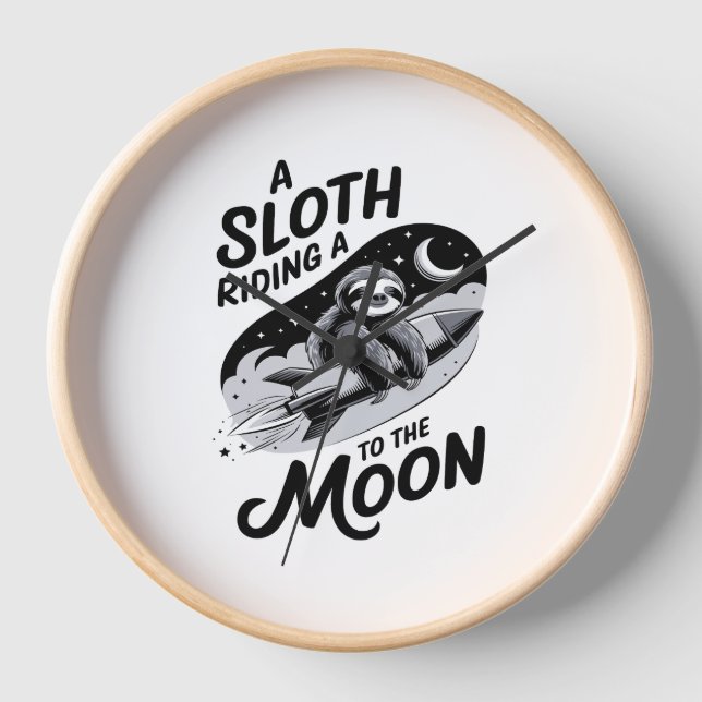 Sloth Shirt Safari Christmas Santa Clock (Front)