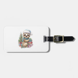Sloth Shirt Safari Christmas Santa Luggage Tag