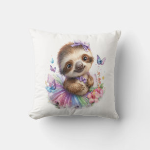 Sloth Shirt Safari Rainbow Summer Cushion
