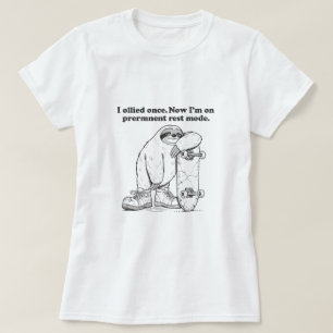Sloth Skateboarder Humor Graphic T-Shirt