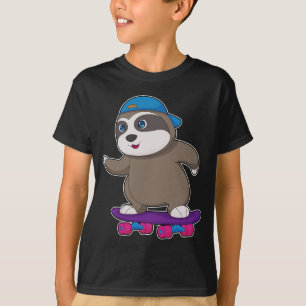 Sloth Skater Skateboard Sports T-Shirt