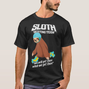 Sloth Skating Team Rollerblades Gift Retro Roller  T-Shirt