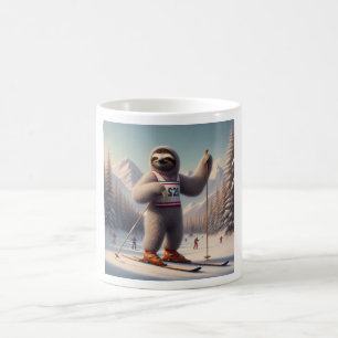 Sloth Skiing Coffee Mug