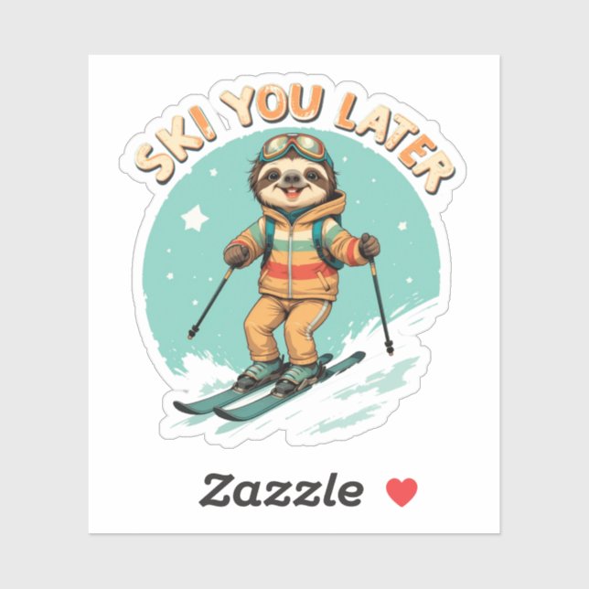 Sloth Skiing - Funny Winter Sloth Ski You Later (Sheet)