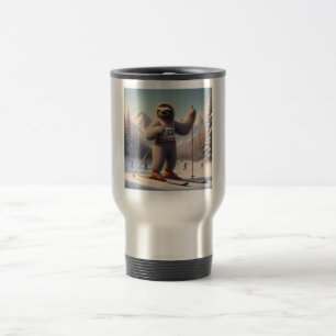 Sloth Skiing Travel Mug
