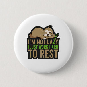 Sloth Sleep Rest Animal Relax Lazy Cute Nap 6 Cm Round Badge