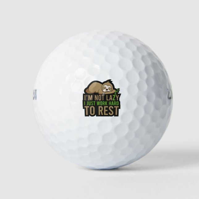 Sloth Sleep Rest Animal Relax Lazy Cute Nap Golf Balls (Front)