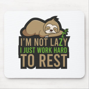 Sloth Sleep Rest Animal Relax Lazy Cute Nap Mouse Mat