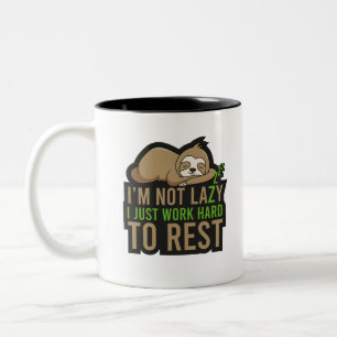 Sloth Sleep Rest Animal Relax Lazy Cute Nap Two-Tone Coffee Mug