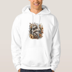 Sloth Sleeping Floral Sleepy Sloth Napping Sleepin Hoodie