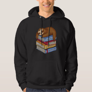 Sloth Sleeping On A Pile Of Books Hoodie