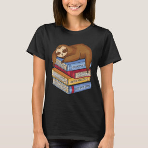 Sloth Sleeping On A Pile Of Books T-Shirt