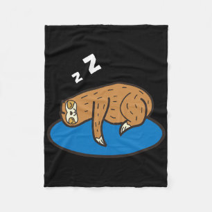 Sloth Sleeping On Disc Golf Fleece Blanket