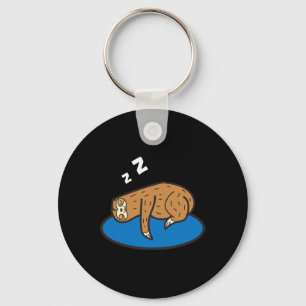Sloth Sleeping On Disc Golf Key Ring