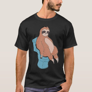 Sloth Sleeping on Toilet Cute Lazy Sloth T-Shirt