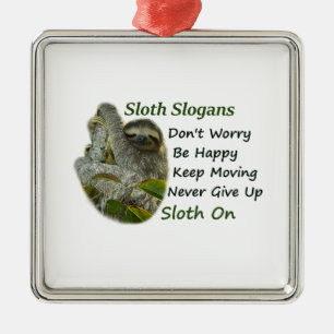 Sloth Slogans - Sloth On Metal Tree Decoration