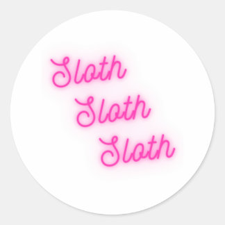SLOTH SLOTH SLOTH CLASSIC ROUND STICKER