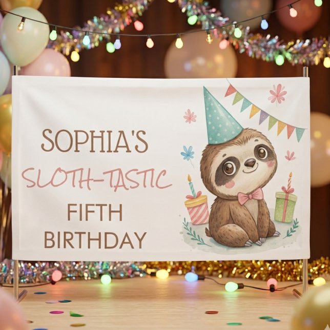 Sloth sloth-tastic kids birthday banner (Creator Uploaded)