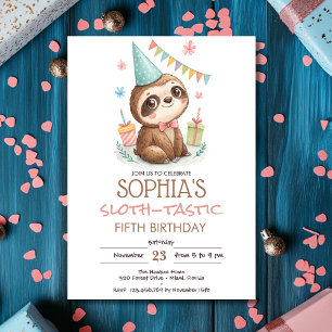 Sloth sloth-tastic kids birthday invitation
