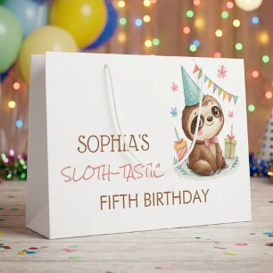Sloth sloth-tastic kids birthday large gift bag