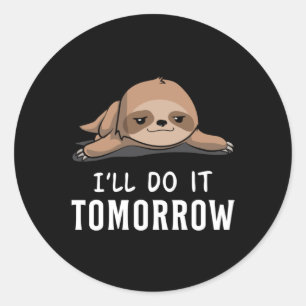 Sloth Sloths Lazy Animal Sleeping Funny Gift Idea Classic Round Sticker
