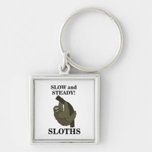 Sloth Sloths Slow And Steady Funny Sloth Key Ring