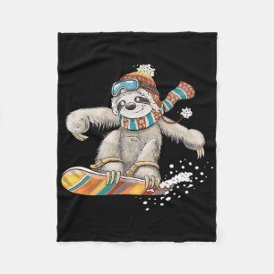 Sloth Slowboard Fleece Blanket