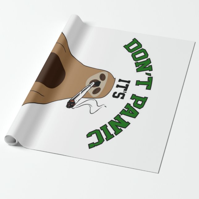 Sloth Smoking Weed Sloth Wrapping Paper (Unrolled)