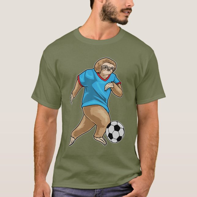 Sloth Soccer player Soccer T-Shirt (Front)