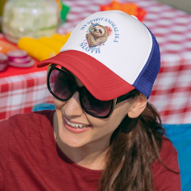 Sloth Spirit Animal Sloth-Lover Trucker Hat (Creator Uploaded)
