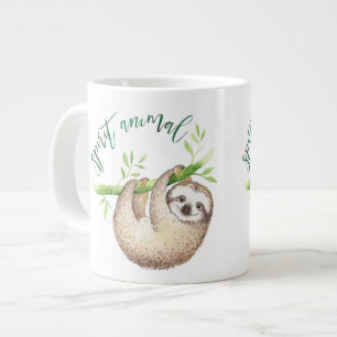 Sloth Spirit Animal Watercolor Large Coffee Mug
