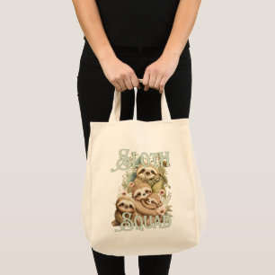 Sloth squad, adorable sloth tote bag