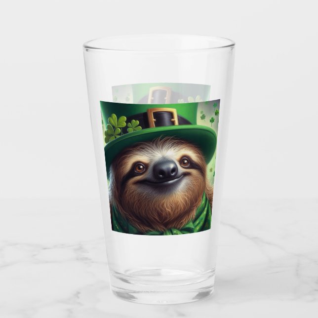 Sloth St Paddys Day Glass (Front)